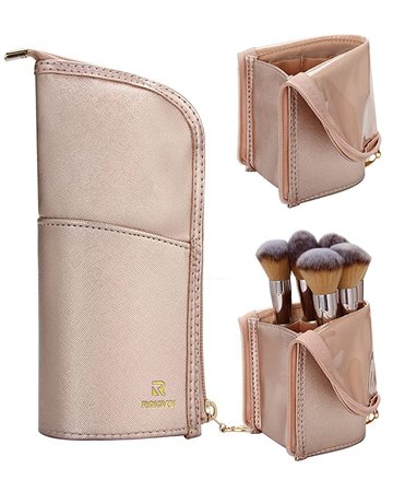Amazon.com: Makeup Brush Case Makeup Brush Holder Travel Professional Cosmetic Bag Artist Storage Bag Stand-up Foldable Makeup Cup (rose gold, Small) : Beauty & Personal Care