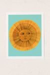 Sewzinski Sun Drawing Gold And Blue Art Print | Urban Outfitters