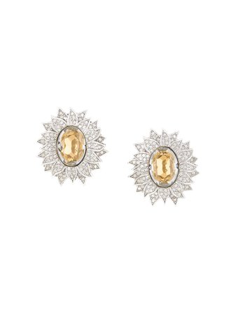 Christian Dior 1980s pre-owned Strass Earrings - Farfetch
