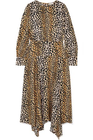 RIXO | Elsa leopard-print crepe de chine midi dress | NET-A-PORTER.COM