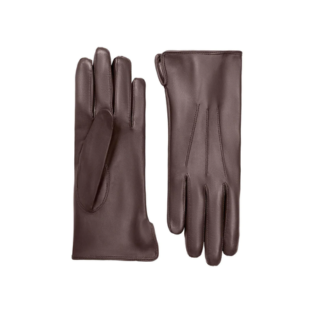 Cornelia James Leather Gloves in Chocolate