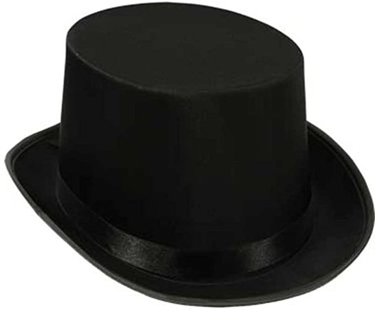 Amazon.com: Black Top Hat Satin Costume Magician Fancy Style Party Accessory : Toys & Games