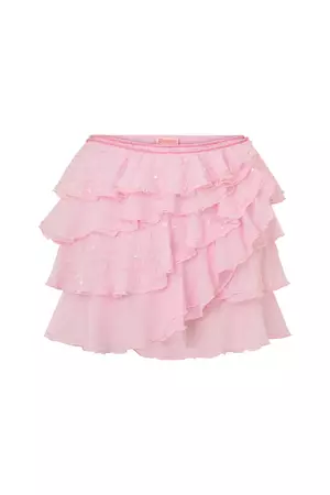 Pètale Ruffle Beaded Mini Skirt - Pink – Dyspnea