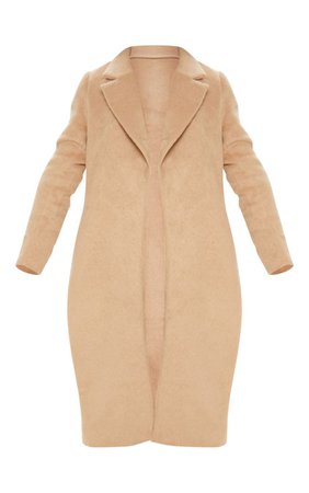 Camel Longline Wool Coat | Coats & Jackets | PrettyLittleThing