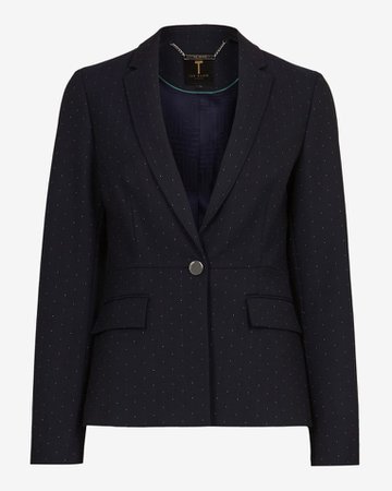 Spotted suit jacket - Dark Blue | Workwear | Ted Baker UK