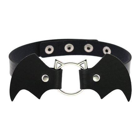 DIEZI Vintage Punk Gothic Harajuku Cosplay Black White PU Leather Bat Choker Necklace For Women Men Statement Necklaces Jewelry|Choker Necklaces| - AliExpress