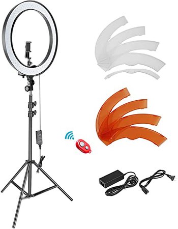 Amazon.com: Neewer 18-inch SMD LED Ring Light Dimmable Lighting Kit with 78.7-inch Light Stand, Filter and Hot Shoe Adapter for Photo Studio LED Lighting Portrait YouTube TikTok Video Shooting (No Carrying Bag): Electronics