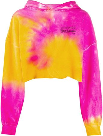 Xtasea Spiral tie-dye cropped hoodie