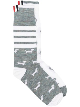 Thom Browne non-matching intarsia-knit Socks - Farfetch