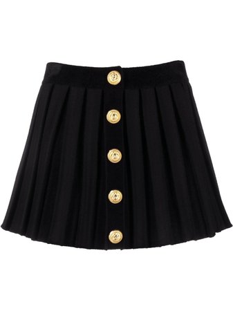 Balmain pleated button-up skirt