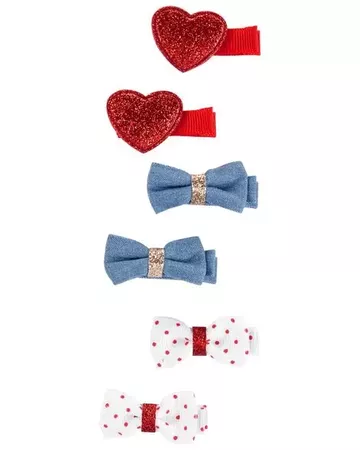 Baby Girl 6-Pack Bow Hair Clips | Carters.com