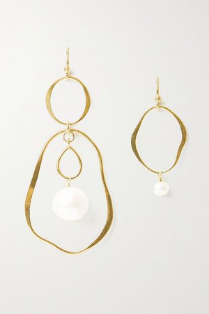 Gold Gold-plated pearl earrings | Chan Luu | NET-A-PORTER