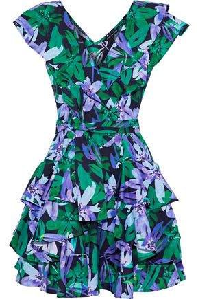 Maisie Ruffled Floral-print Cotton-poplin Mini Dress