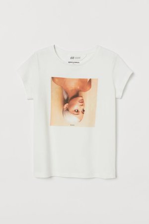 T-shirt with Printed Motif - White/Ariana Grande - Kids | H&M US