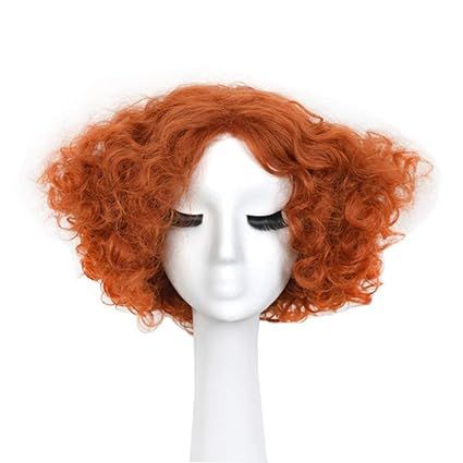 Amazon.com: yuehong Party Hair Short Curly Orange Wig Movie Halloween Costumes Synthetic Cosplay Wigs : Clothing, Shoes & Jewelry
