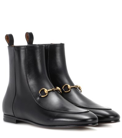 GUCCI Jordaan Leather Ankle Boot
