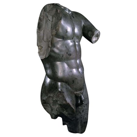Lysippos Apoxyomenos Black Basalt Torso 'The Scraper' Statue For Sale at 1stDibs