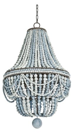 blue beaded chandelier