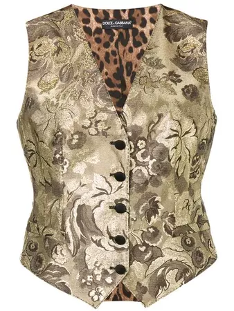 Dolce & Gabbana Brocade And Leopard Print Waistcoat - Farfetch
