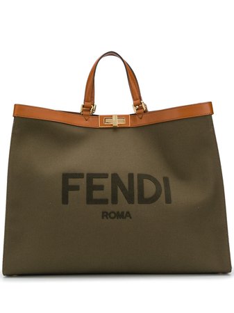Fendi Logo Embroidered Tote Bag - Farfetch