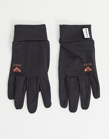Roxy Snow Hydrosmart Liner gloves in black | ASOS