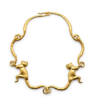 gold monkey necklace