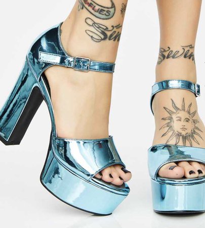 blue mirror heels