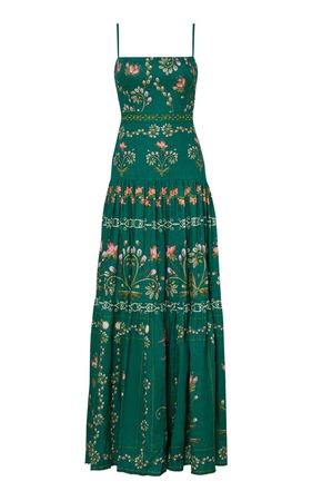 Lima Esmeralda Embroidered Linen Maxi Dress By Agua By Agua Bendita | Moda Operandi
