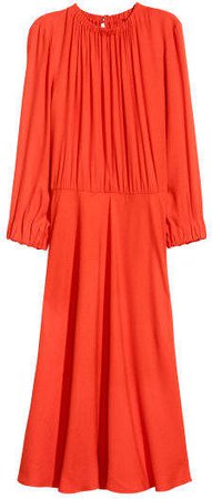 Creped Dress - Orange