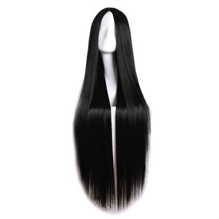 Wish | Fashion Women Long Black Wigs Straight Cosplay Full Wig Wigs Synthetic Wigs