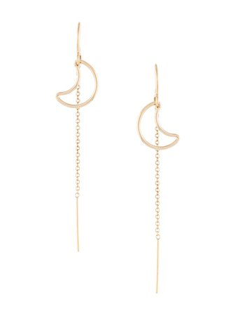 Petite Grand Moon Thread Through Earrings H118GM Gold | Farfetch