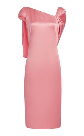 Cape-Detailed Satin Midi Dress By Givenchy | Moda Operandi