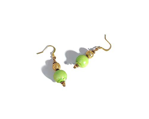 gold earrings with lime green - Google Search