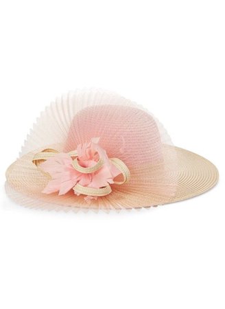 peach pink flower hat