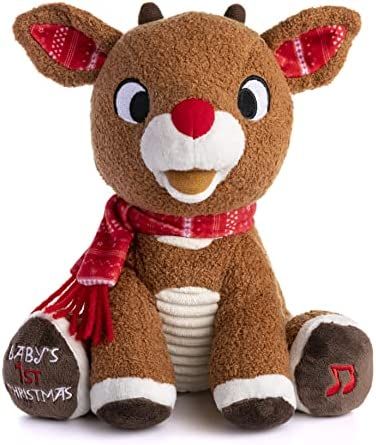 Amazon.com: KIDS PREFERRED Rudolph The Red-Nosed Reindeer Musical Stuffed Animal, Baby's First Christmas Plush, 8 Inches : Toys & Games