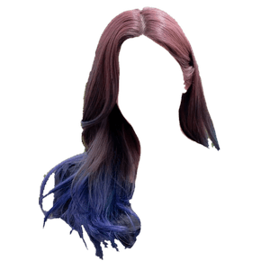 BROWN HAIR WITH BLUE TIPS PNG