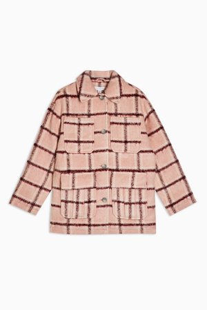 Pink Check Jacket | Topshop