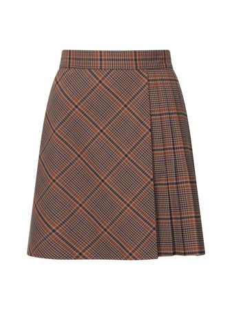 Bettina Check Suiting Skirt Camel Mix | French Connection US