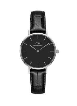 daniel wellington black watch silver