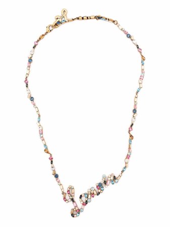 Lanvin embellished-logo Necklace - Farfetch