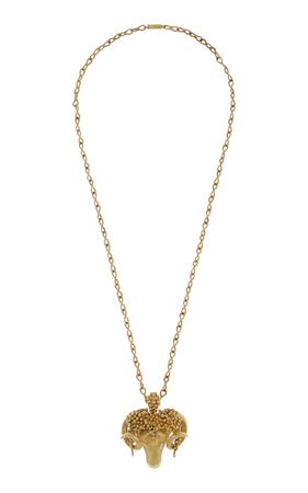 One-Of-A-Kind Vintage 18k Yellow Gold "aries” Pendant And Chain By Stephen Russell Vintage | Moda Operandi
