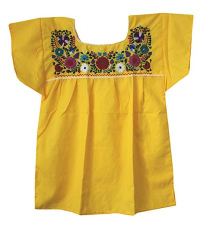 Liliana Cruz Embroidered Mexican Peasant Blouse at Amazon Women’s Clothing store: