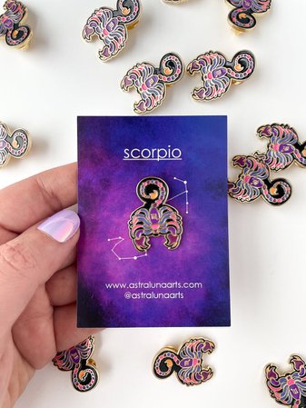 Scorpio Pin Enamel Pin Lapel Pin Zodiac Sign Pin Bull | Etsy