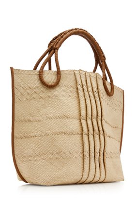 Train Traveler Woven Leather Handle Tote By Johanna Ortiz