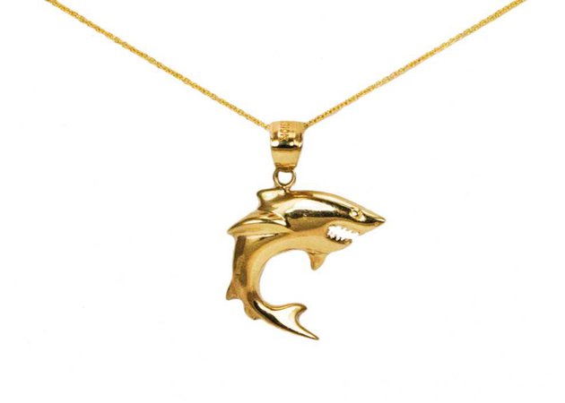 golden shark necklace