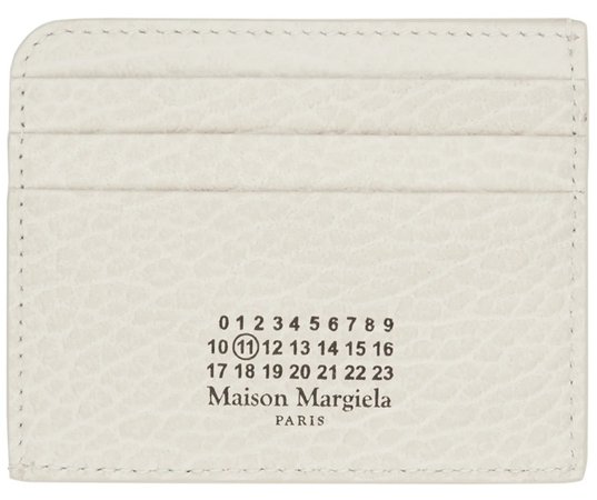 MAISON MARGIELA Off-White Grained Leather Card Holder