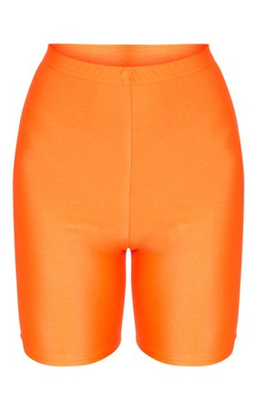 neon orange biker shorts