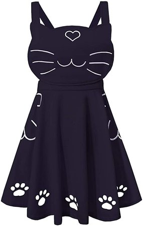 Amazon.com: Arjungo Girl's Love Heart Cat Embroidered Cute Paw Hollow Out Lolita Suspender Skirt Cosplay Halloween Costumes : Clothing, Shoes & Jewelry