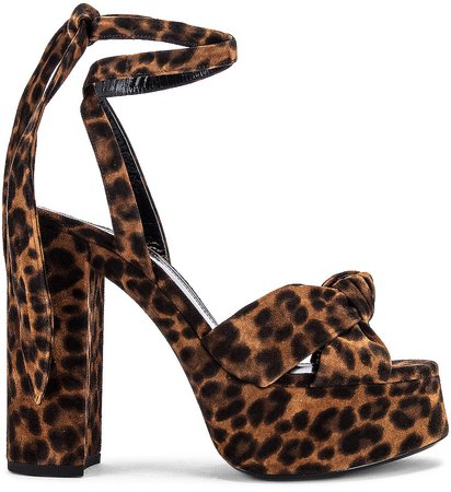 Bianca Leopard Platform Sandals in Manto Naturale | FWRD