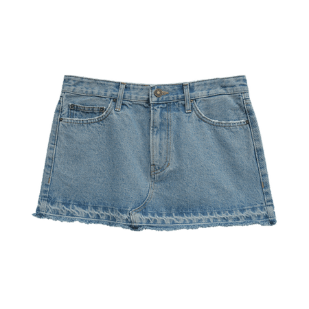 Low Rise Denim Mini Skirt STYLE NANDA